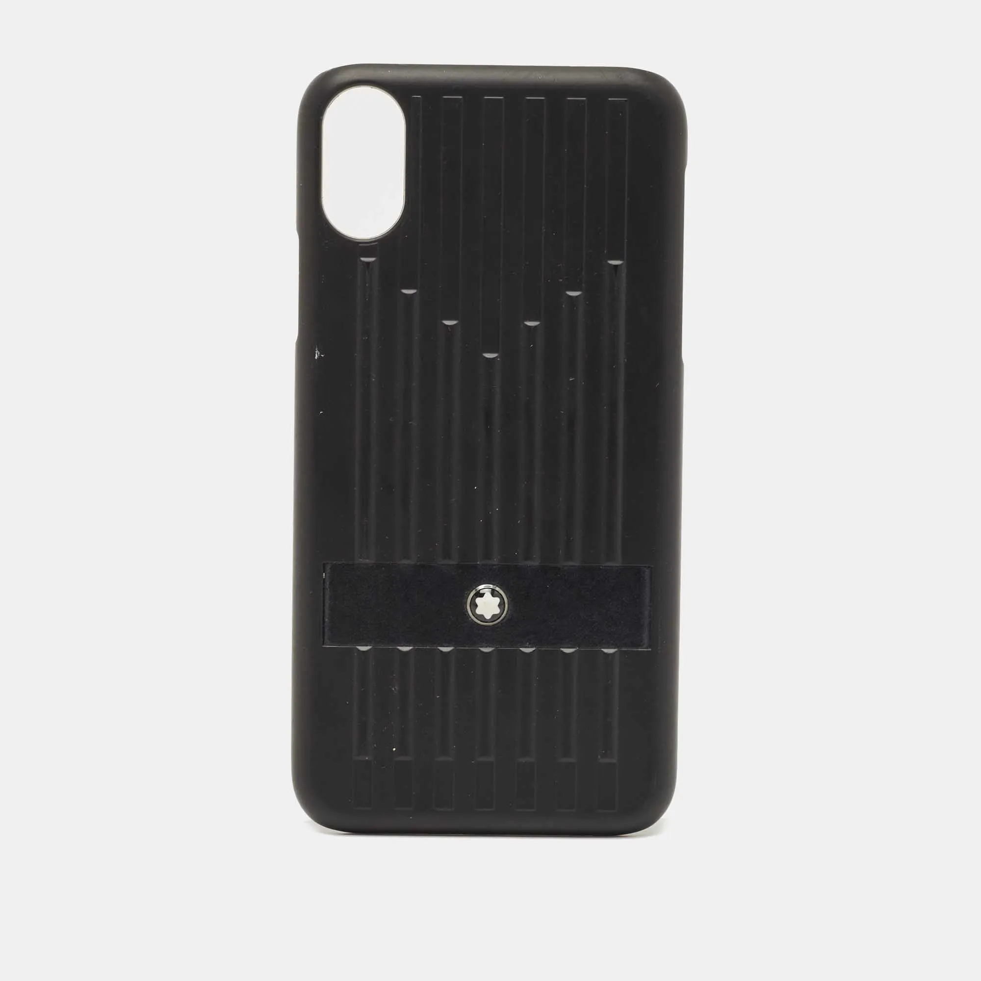 Black Sartorial Hard Shell Leather Phone Case IPhone X