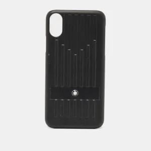 Black Sartorial Hard Shell Leather Phone Case IPhone X