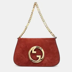 Blondie Red Suede Talco Roxy Calfskin Blondie Chain Shoulder Flap Bag