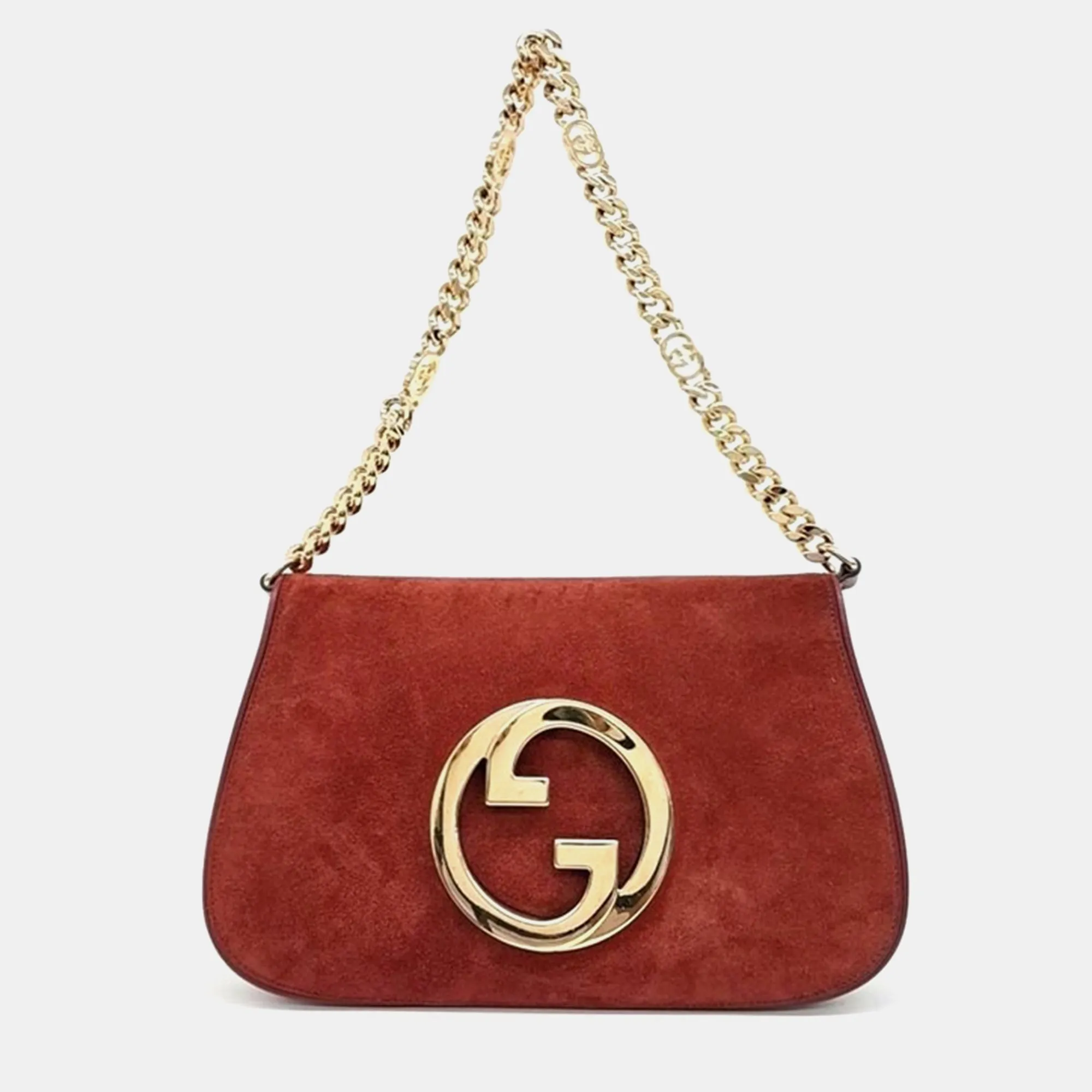 Blondie Red Suede Talco Roxy Calfskin Blondie Chain Shoulder Flap Bag