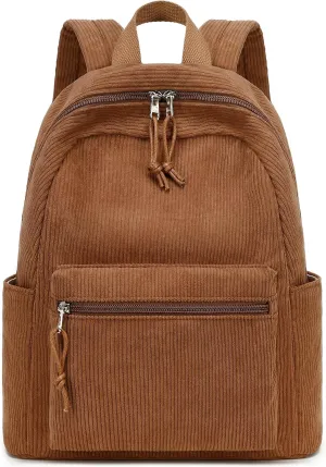 Bluboon Girls Mini Backpack Women Small Backpack Purse Teens Cute Casual School Bookbag(Corduroy Coffee)