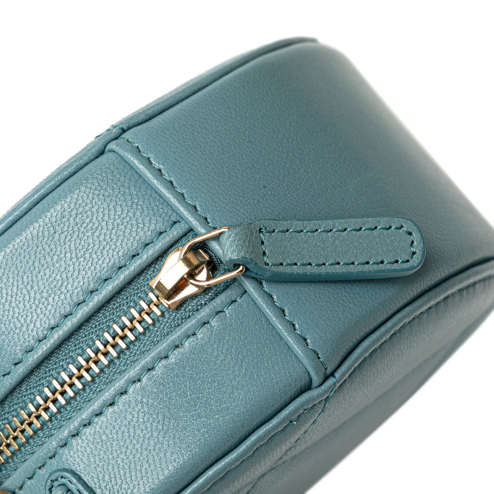 Blue Chanel Lambskin 19 Round Clutch with Chain Satchel