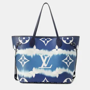 Blue Coated Canvas MM Neverfull Tote Bag