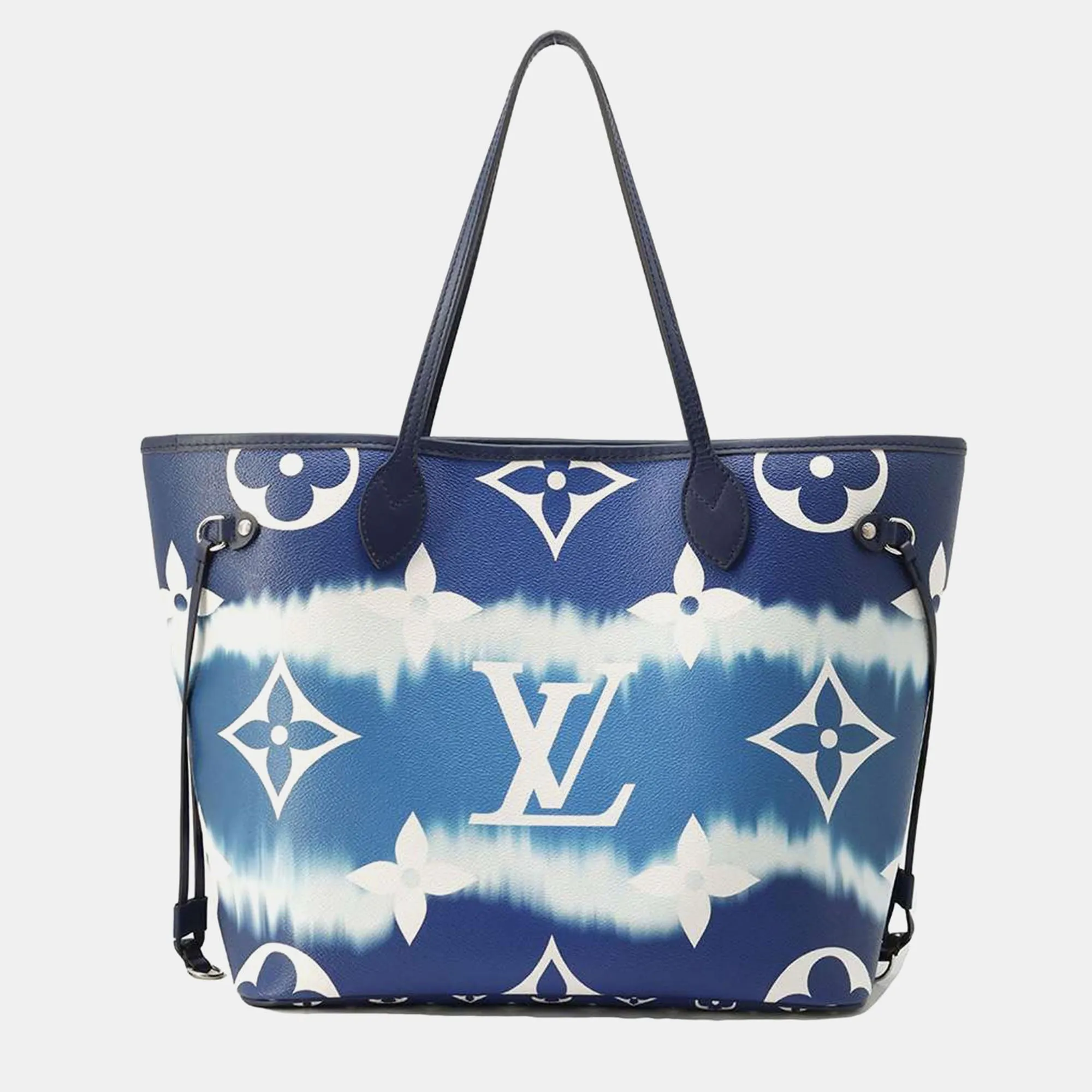 Blue Coated Canvas MM Neverfull Tote Bag