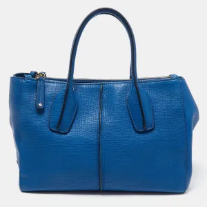 Blue Leather Small D-Styling Shopper Tote
