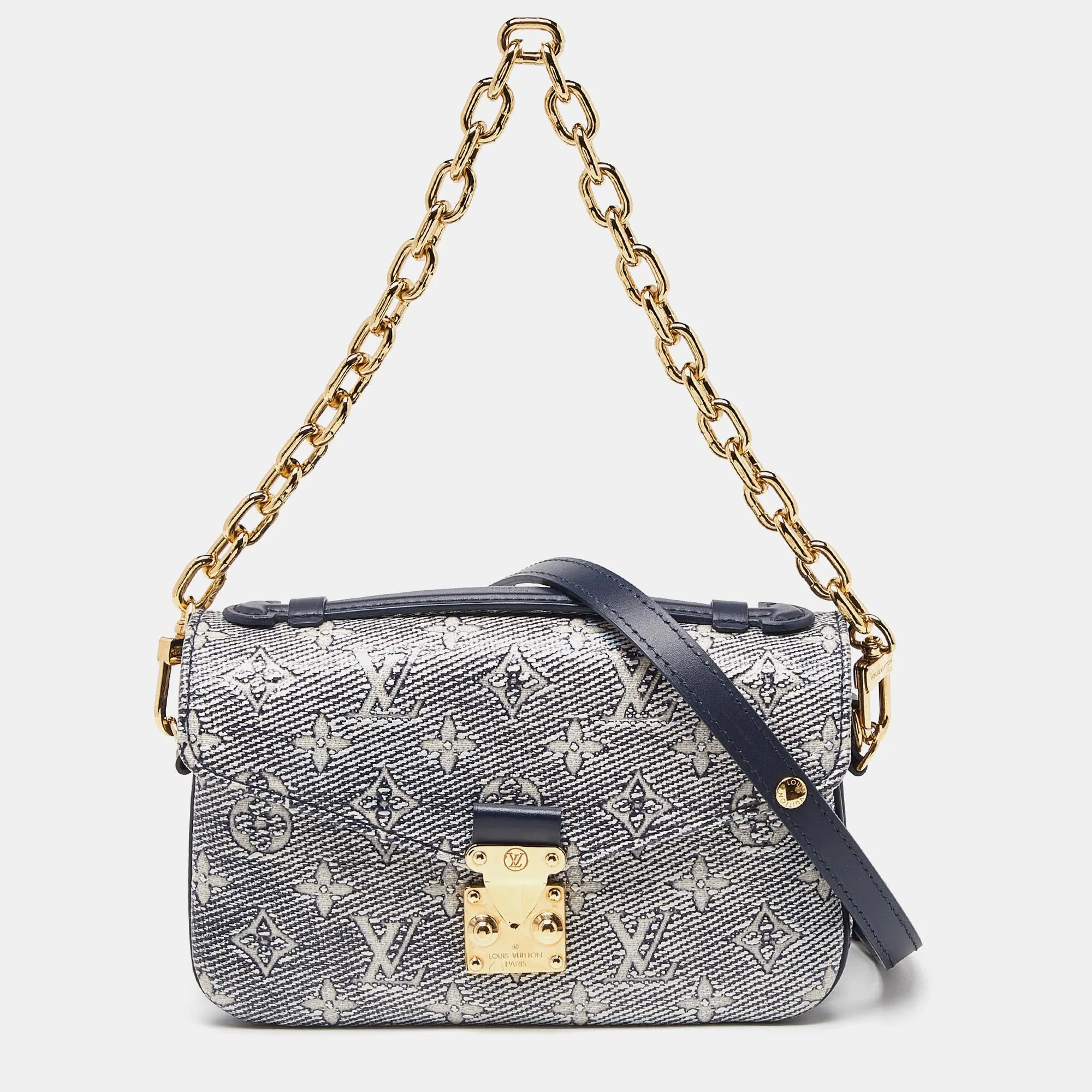 Blue Monogram Canvas Pochette Metis East West Bag
