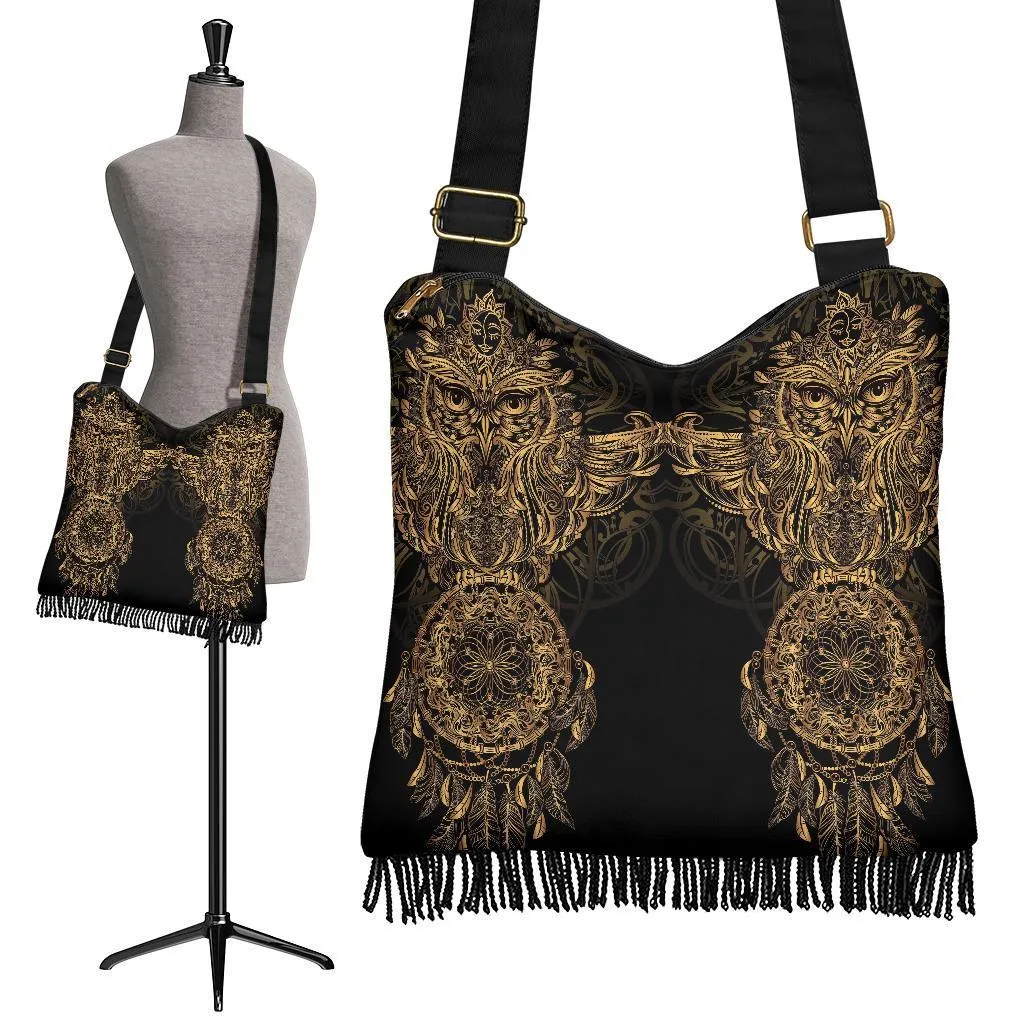Boho Bag (Canvas) - Dreamcatcher | Hobo Slouchy Bag Crossbody, Shoulder Bags for Women Hobo, Pattern Hobo Bag, Boho Hobo Bag