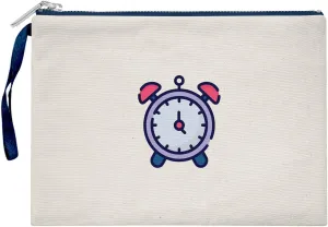 Bona Basics, Ladies Digital Printed Gabardine Clutches Everyday Fashion Beige Navy Blue Handle Zip Large
