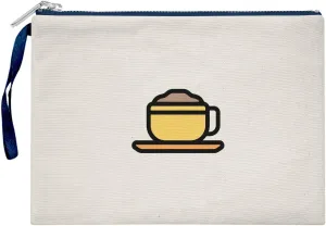 Bona Basics, Ladies Digital Printed Gabardine Clutches Everyday Fashion Beige Navy Blue Handle Zip Large