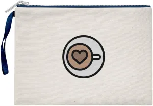 Bona Basics, Ladies Digital Printed Gabardine Clutches Everyday Fashion Beige Navy Blue Handle Zip Large