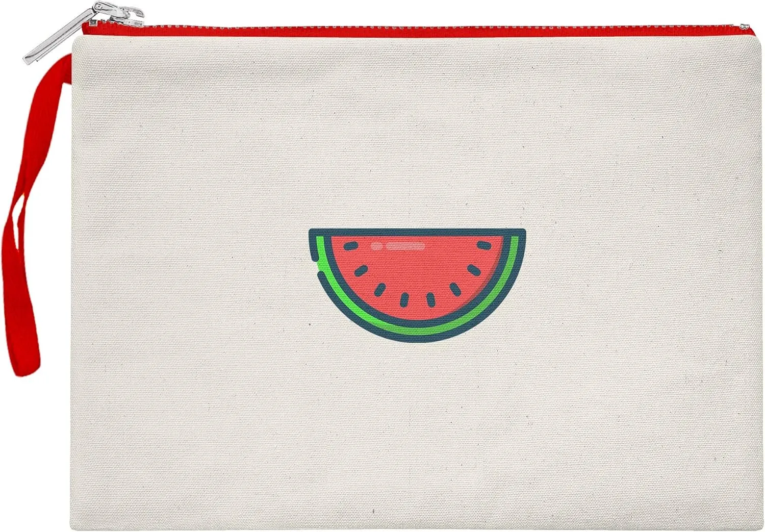 Bona Basics, Womens Digital Printed Gabardine Clutch Bags Everyday Fashion Beige Red Handle Zipper Large