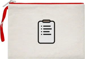 Bona Basics, Womens Digital Printed Gabardine Clutch Bags Everyday Fashion Beige Red Handle Zipper Large