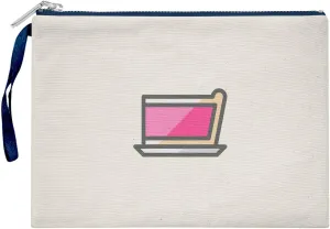 Bona Basics, Womens Digital Printed Gabardine Clutches Everyday Fashion Beige Navy Blue Handle Zip Small