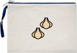 Bona Basics, Womens Digital Printed Gabardine Clutches Everyday Fashion Beige Navy Blue Handle Zip Small