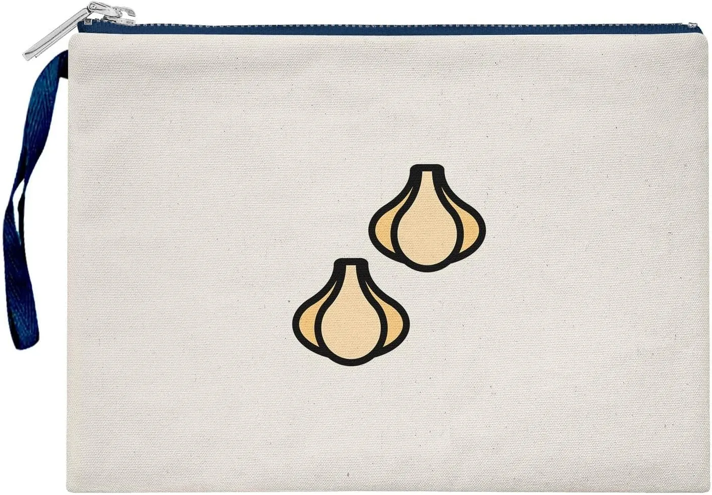 Bona Basics, Womens Digital Printed Gabardine Clutches Everyday Fashion Beige Navy Blue Handle Zip Small