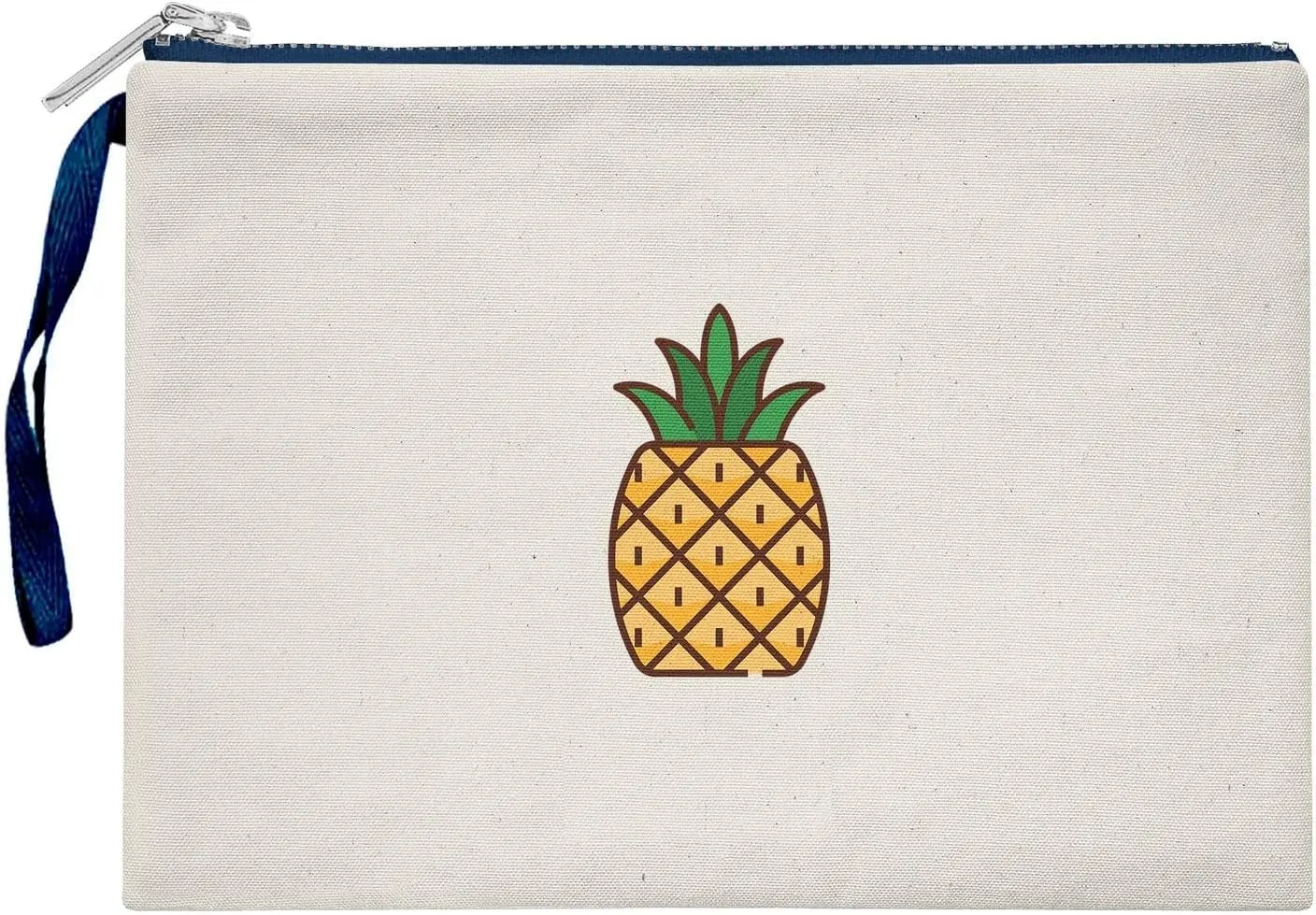 Bona Basics, Womens Digital Printed Gabardine Clutches Everyday Fashion Beige Navy Blue Handle Zipper Medium