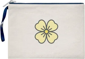 Bona Basics, Womens Digital Printed Gabardine Clutches Everyday Fashion Beige Navy Blue Handle Zipper Medium