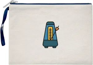 Bona Basics, Womens Digital Printed Gabardine Clutches Everyday Fashion Beige Navy Blue Handle Zipper Medium