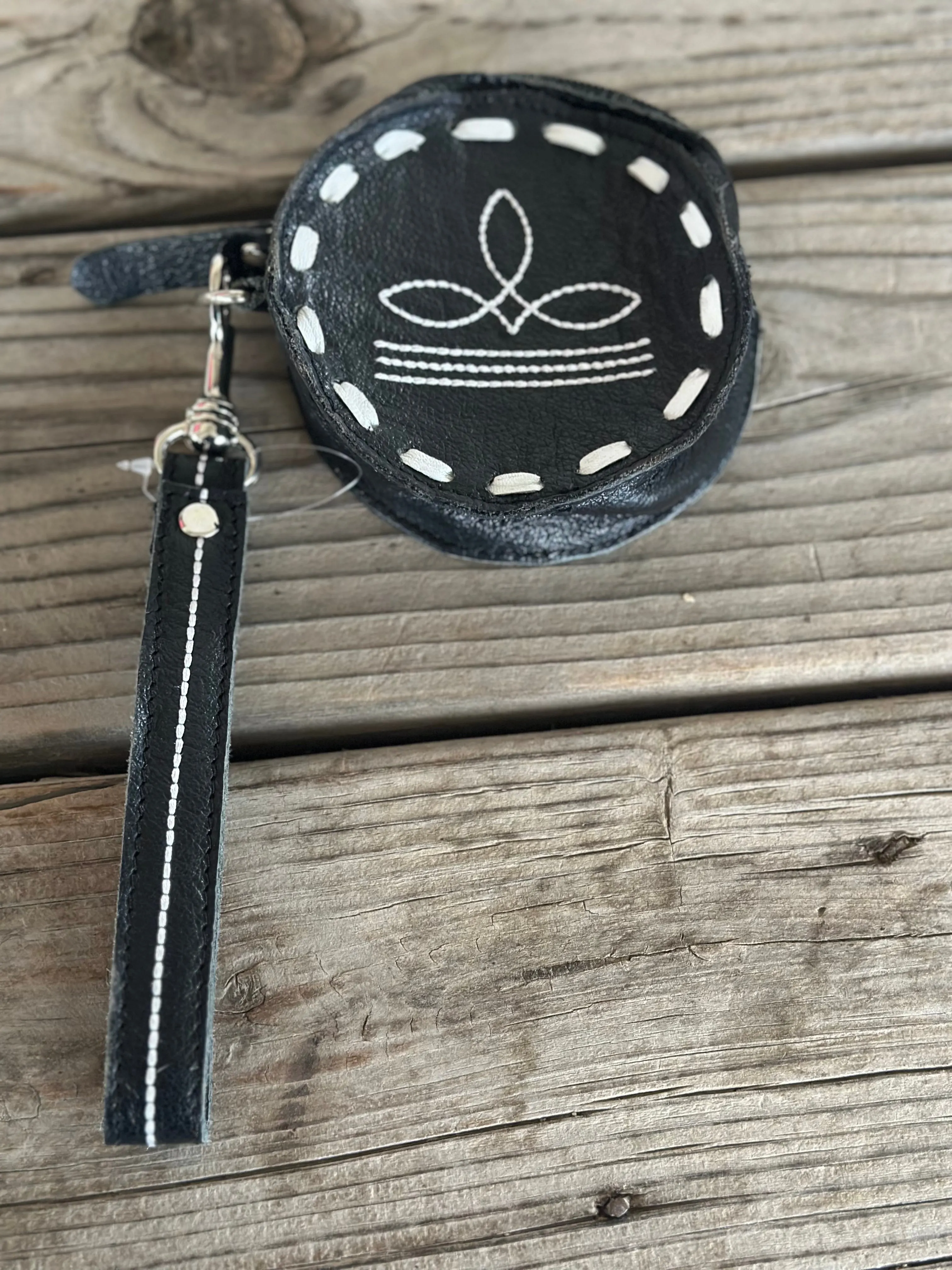 Boot Stitch Leather Clutches