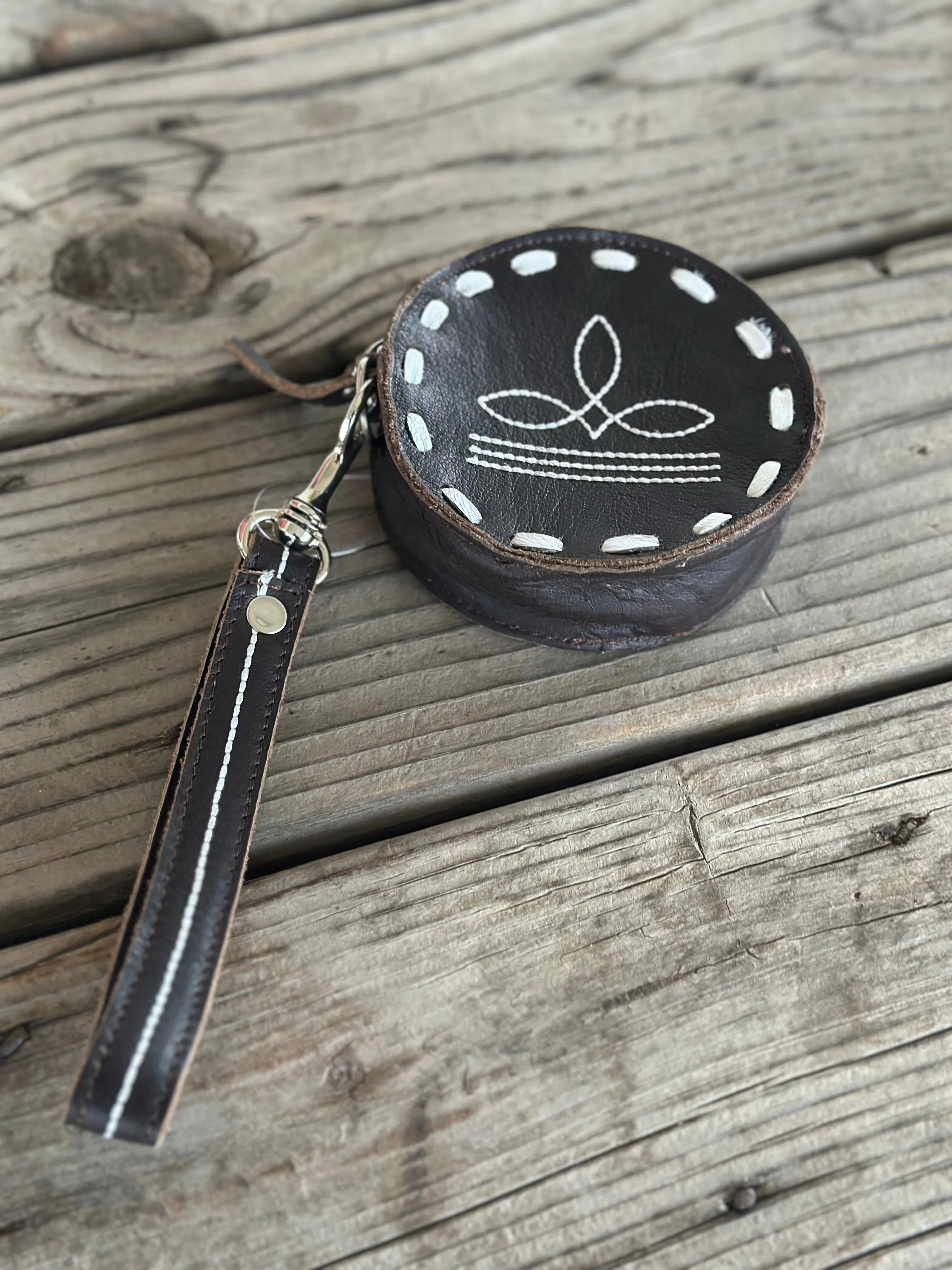 Boot Stitch Leather Clutches
