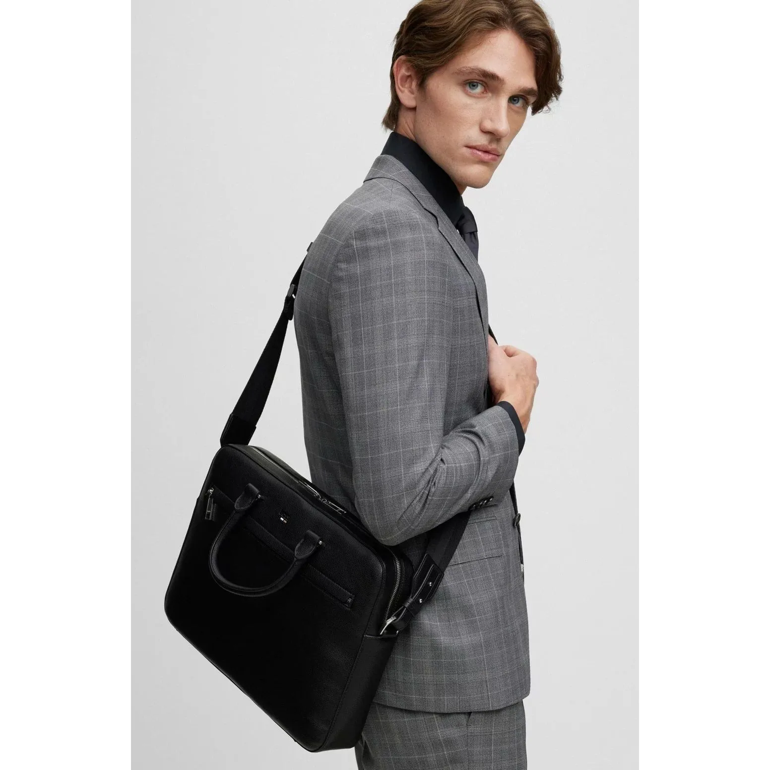 BOSS FAUX-LEATHER DOCUMENT CASE WITH SIGNATURE DETAILS