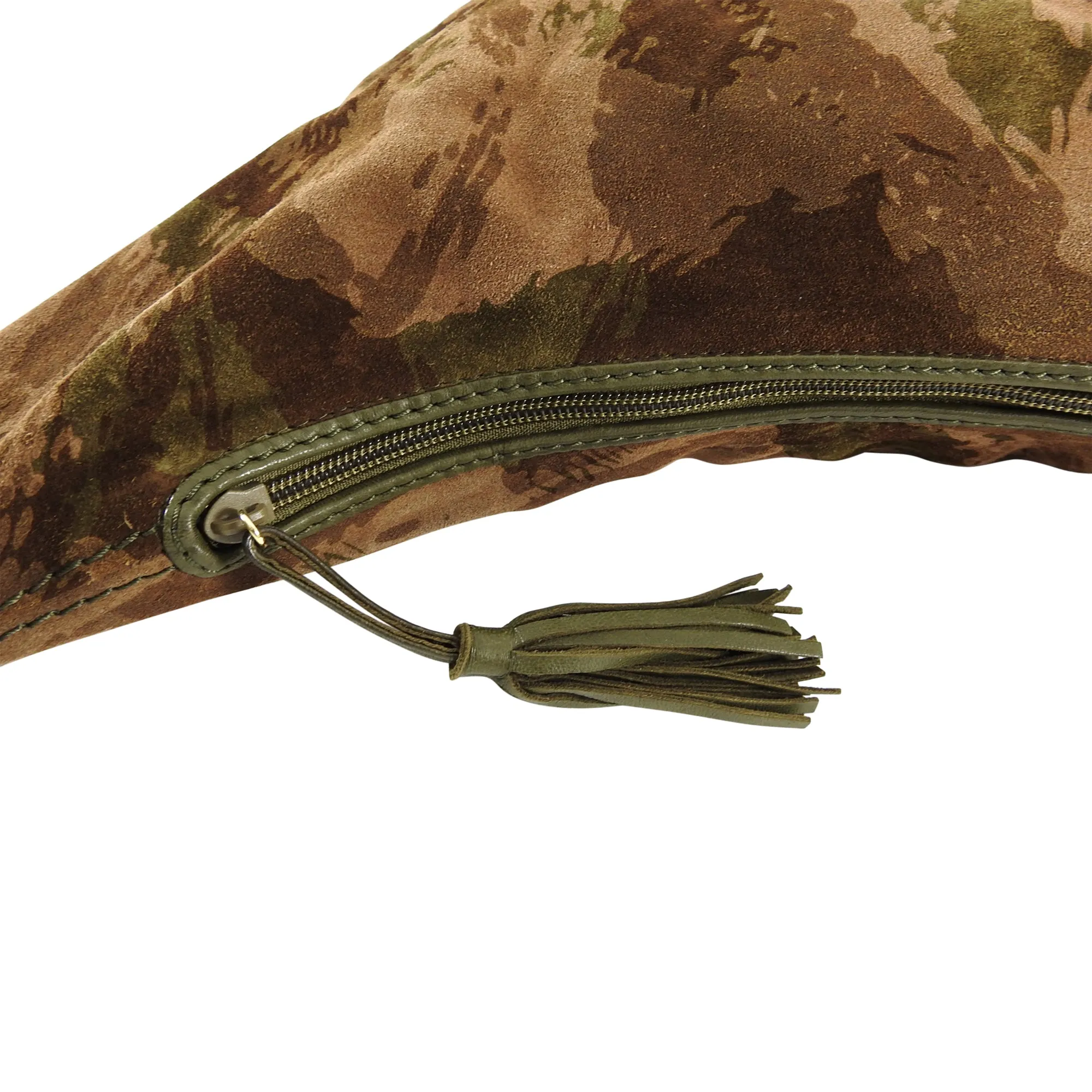 Bottega Veneta Vintage Suede Camo Hobo Intrecciato Strap Bag