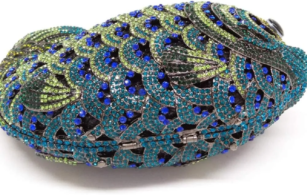 Boutique De FGG Super Mini Women Fish Evening Bags Crystal Clutch Purse Wedding Party Rhinestone Handbags
