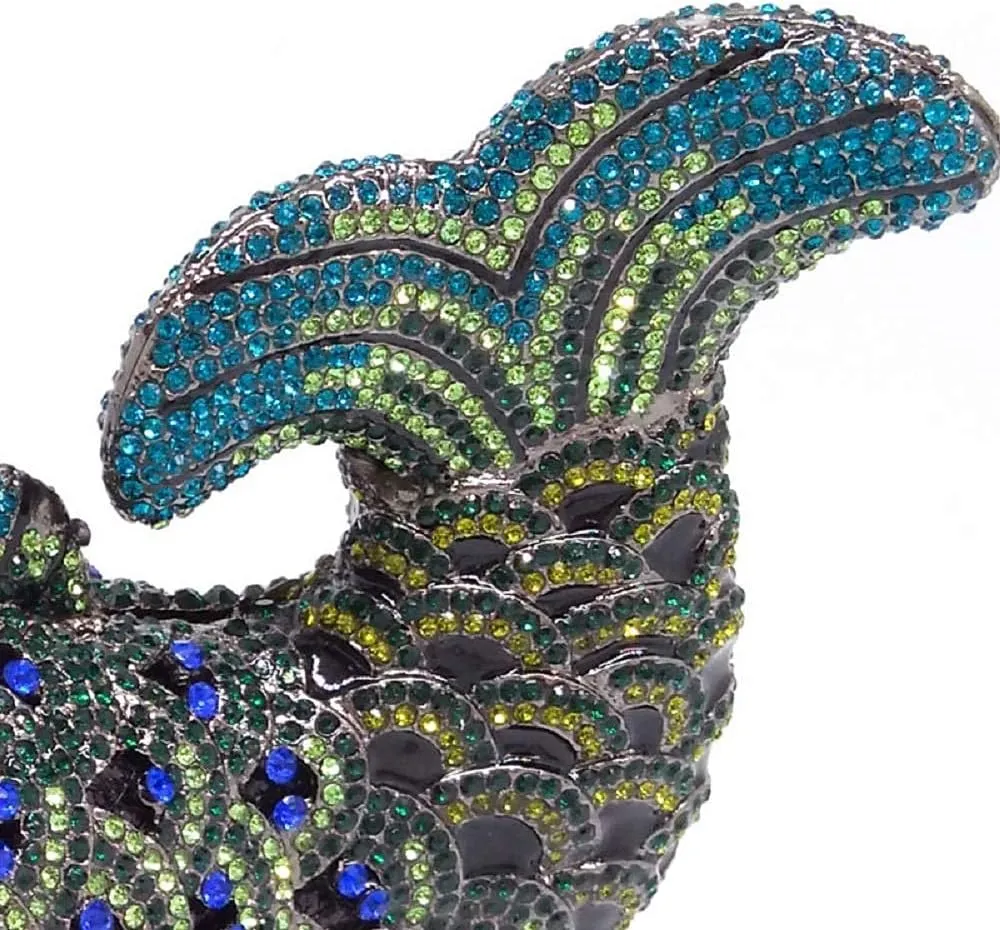 Boutique De FGG Super Mini Women Fish Evening Bags Crystal Clutch Purse Wedding Party Rhinestone Handbags