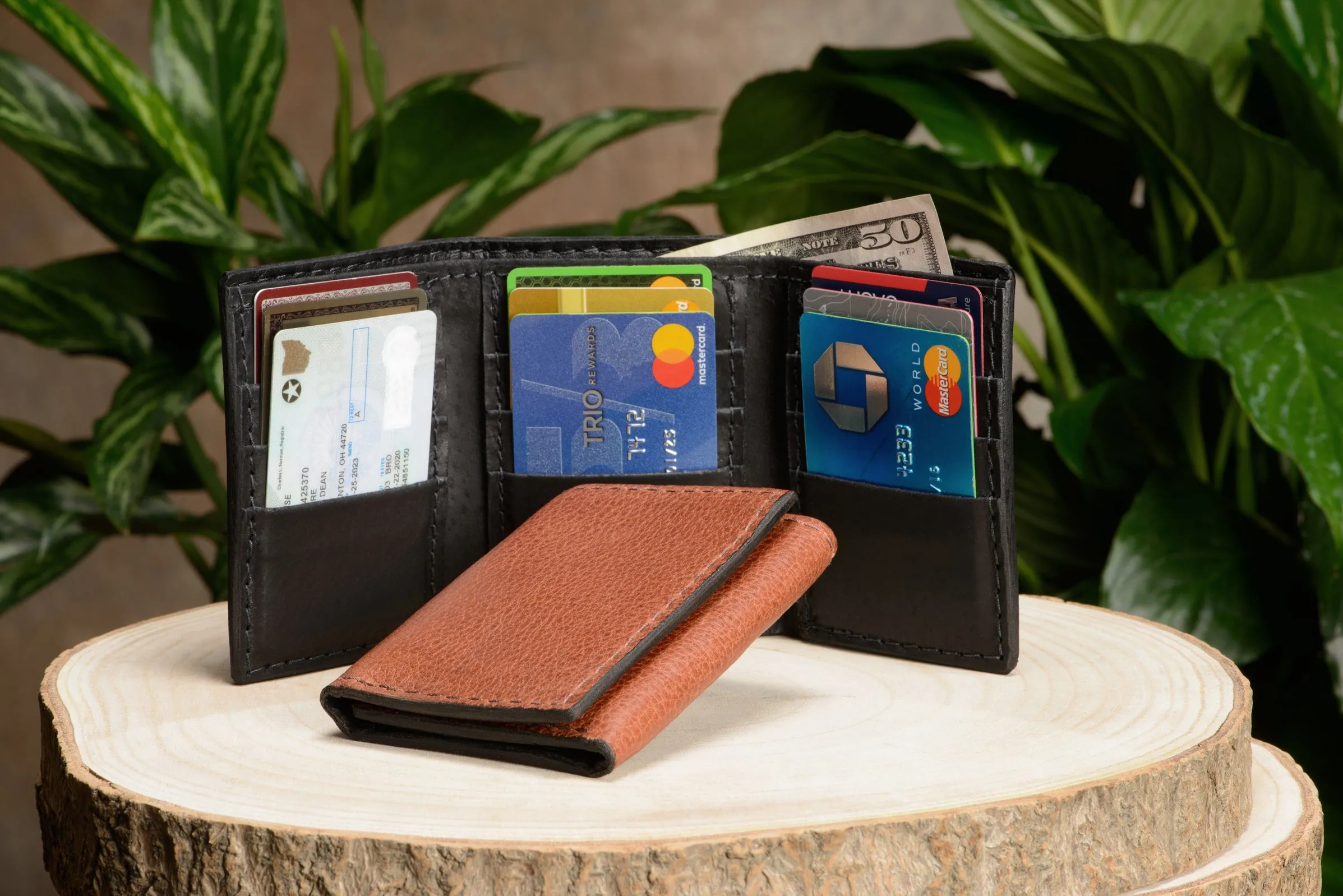 Brown American Bison Trifold Wallet