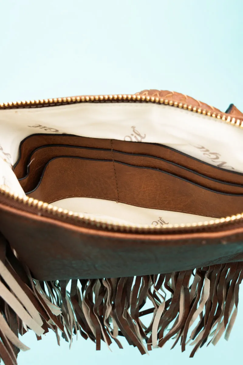 Brown Fairleigh Fringe Bangle Clutch