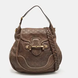 Brown Guccissima Leather Large New Pelham Hobo