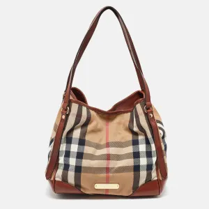 Brown Leather, Canvas Canterbury Totes