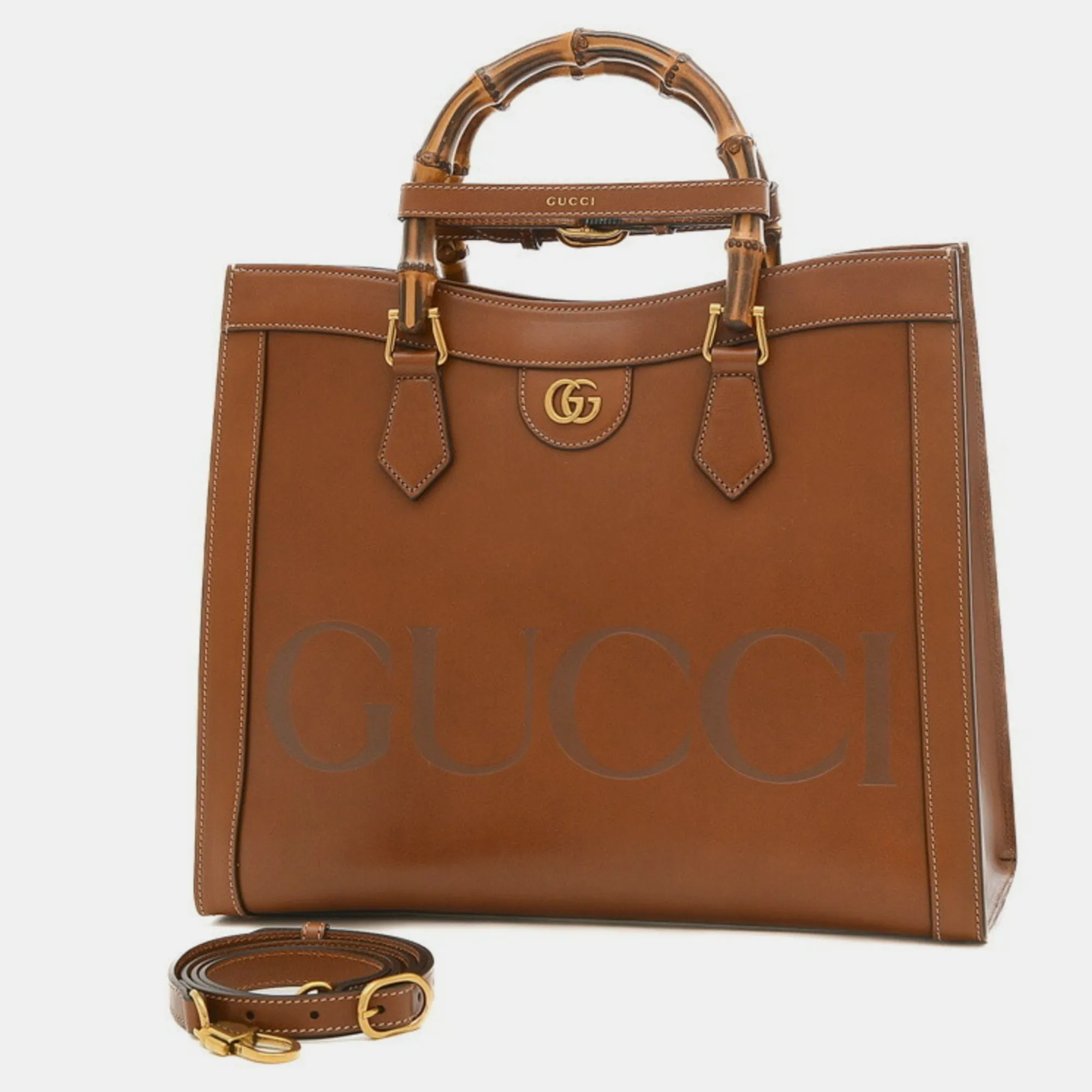 Brown Leather Medium Diana Shoulder Bag