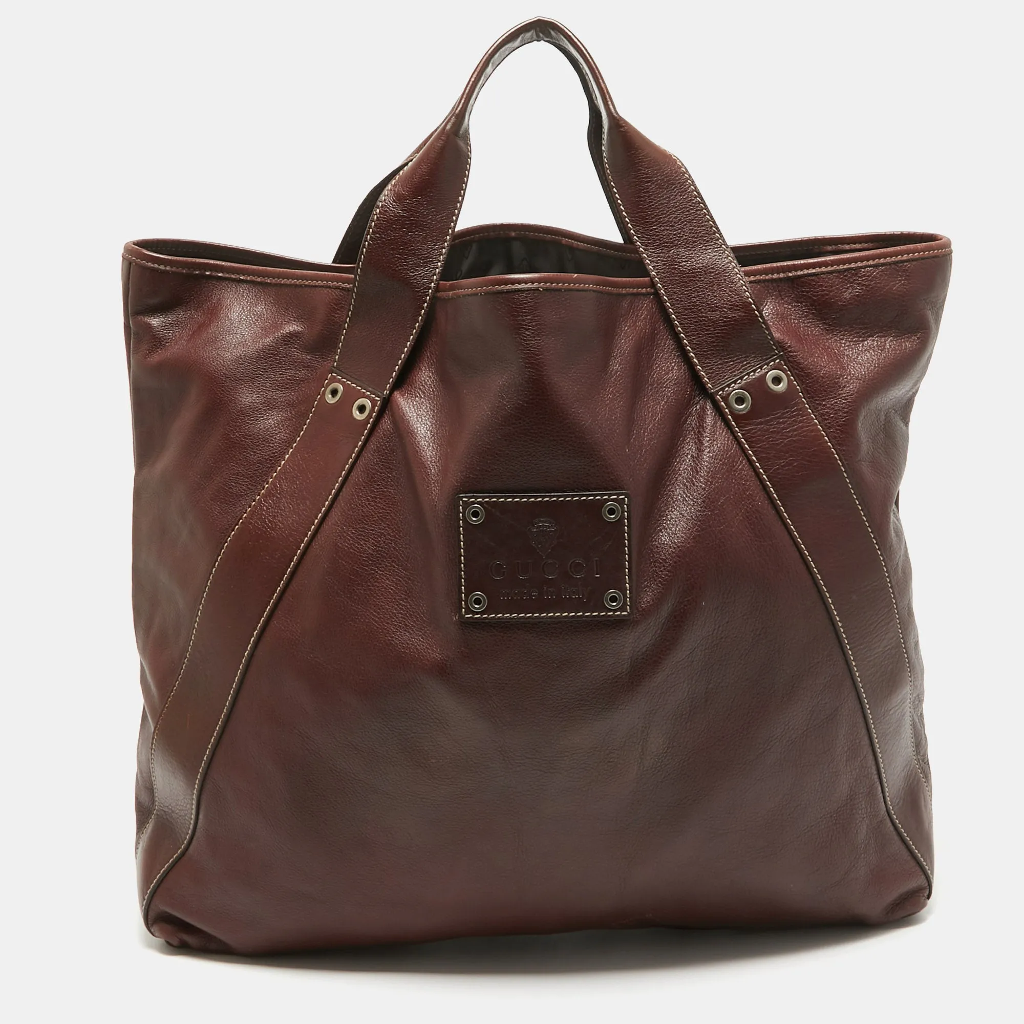 Brown Leather Shopper Tote