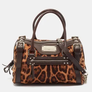 Brown Leopard Print Calf Hair Miss Easy Way Satchel