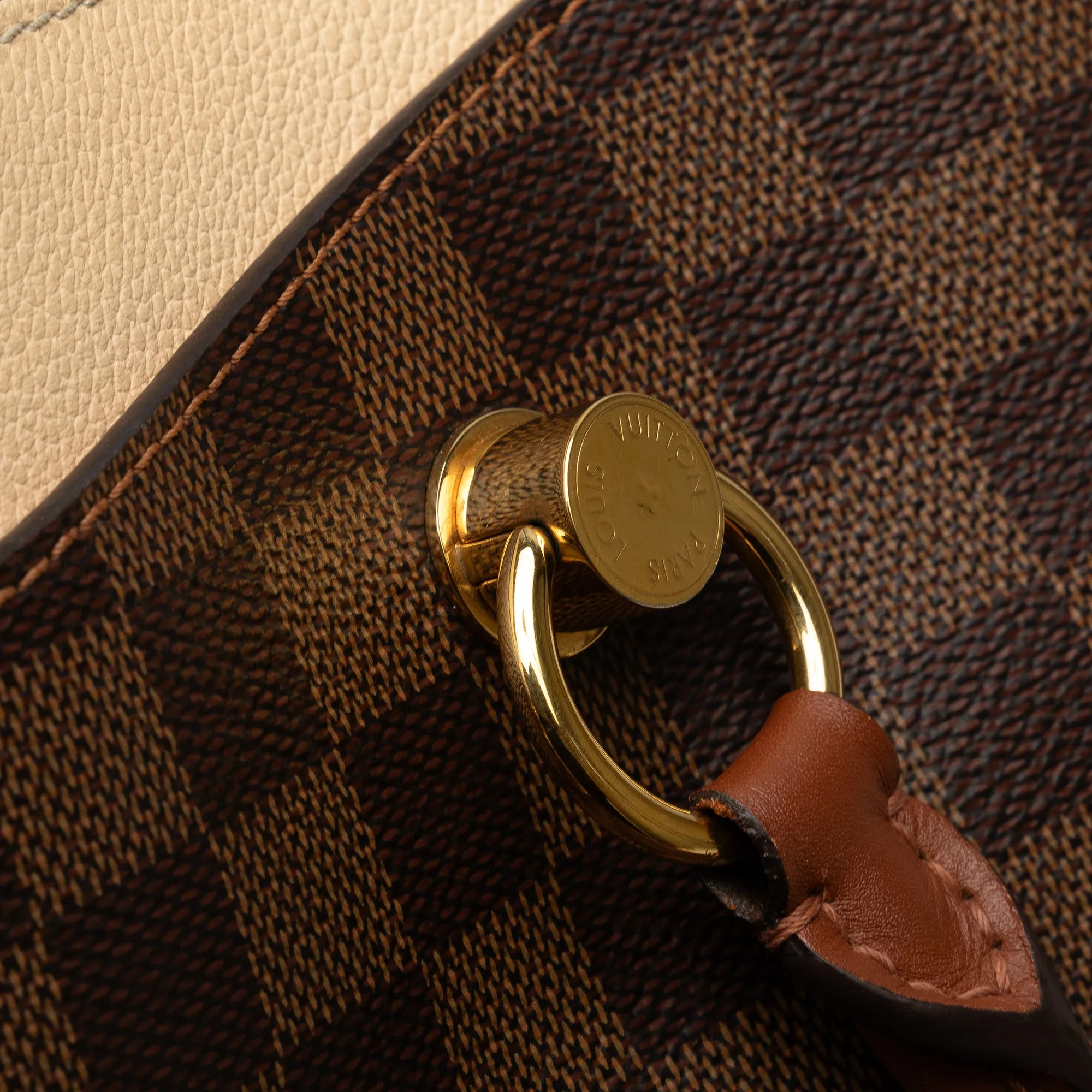 Brown Louis Vuitton Damier Ebene Riverside Satchel