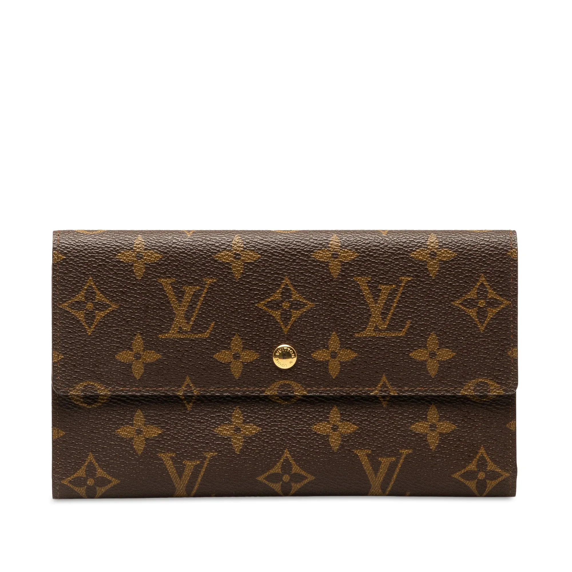 Brown Louis Vuitton Monogram Porte Tresor International Long Wallets