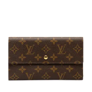 Brown Louis Vuitton Monogram Porte Tresor International Long Wallets