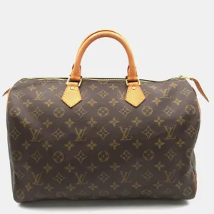 Brown Monogram Canvas Speedy 35 Satchel