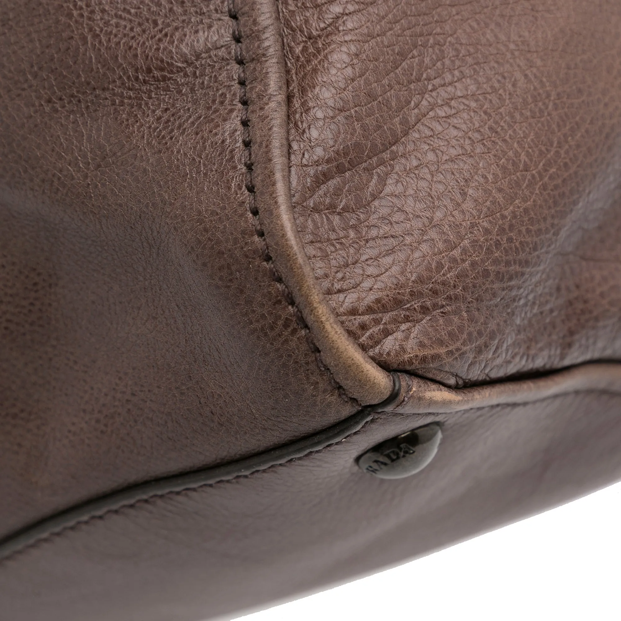 Brown Prada Glace Calf Ombre Leather Satchel