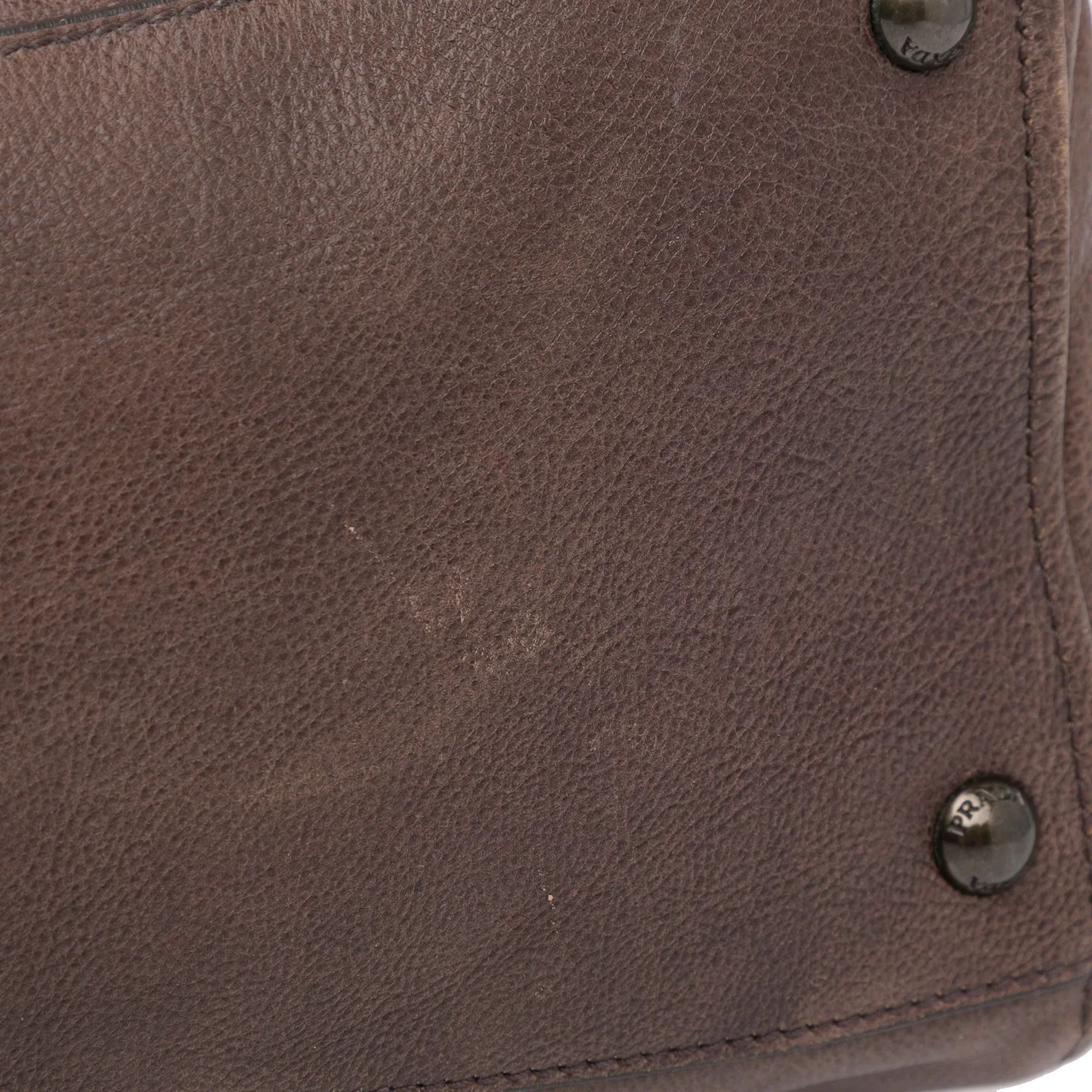 Brown Prada Glace Calf Ombre Leather Satchel