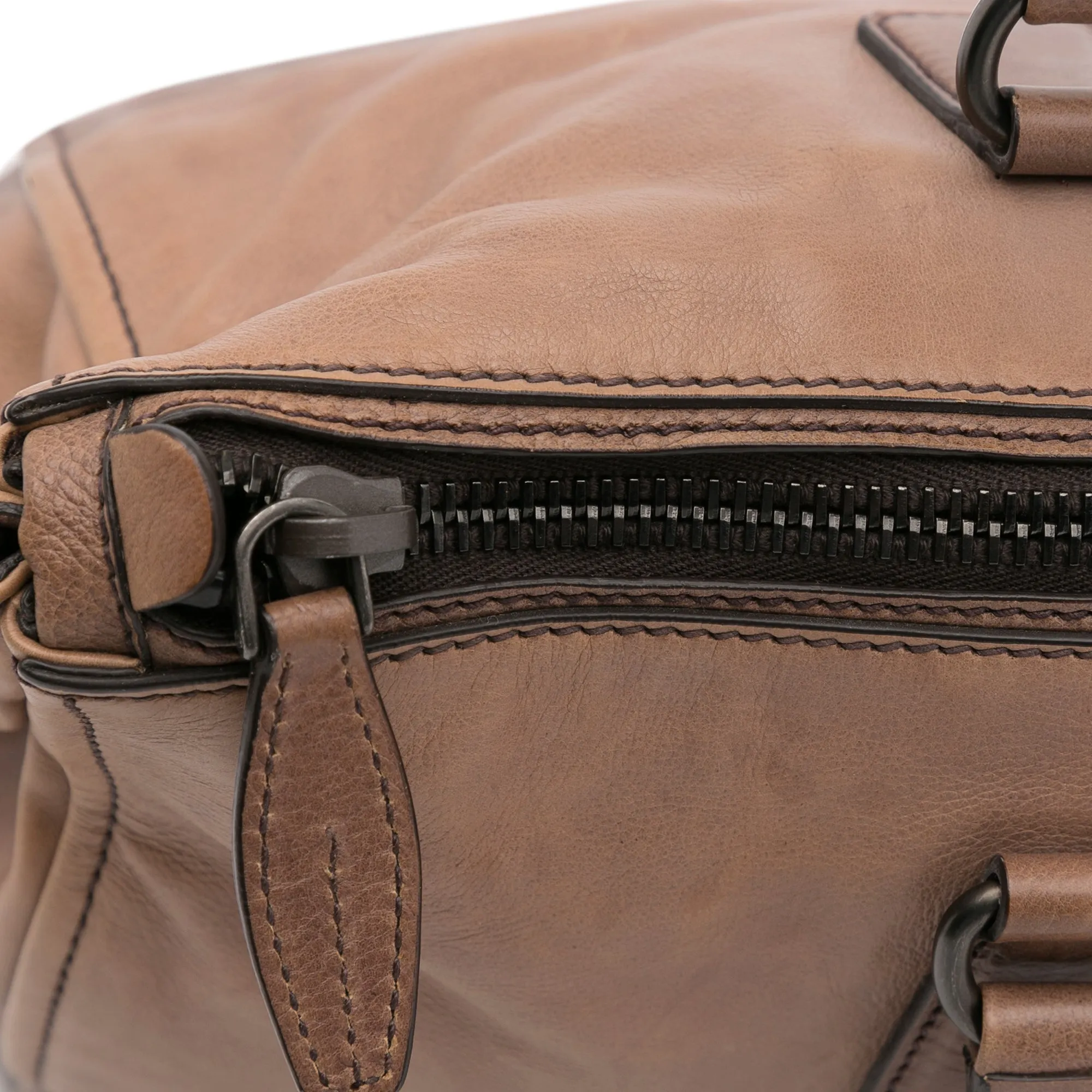 Brown Prada Glace Calf Ombre Leather Satchel