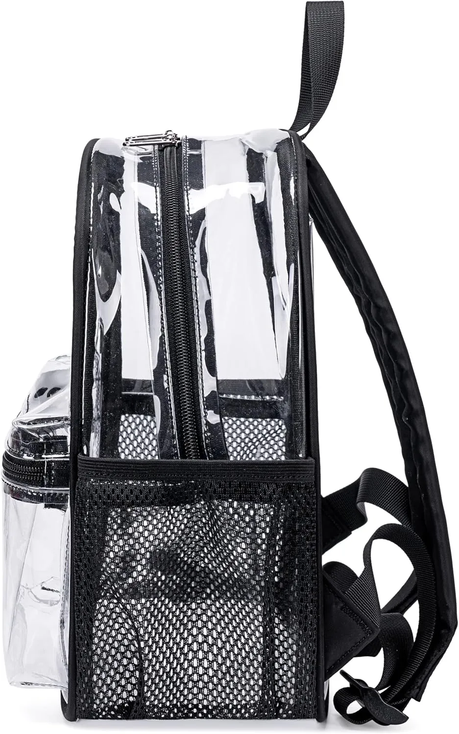 BTOOP Clear Mini Backpack Stadium Events Approved 12x12x6 Small Transparent Bag Plastic See Through Backpacks for Work Festival Security Travel