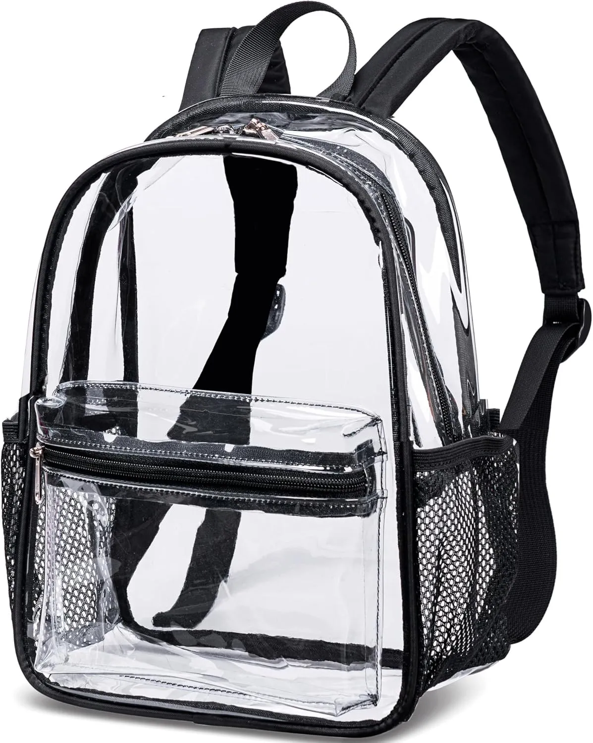 BTOOP Clear Mini Backpack Stadium Events Approved 12x12x6 Small Transparent Bag Plastic See Through Backpacks for Work Festival Security Travel