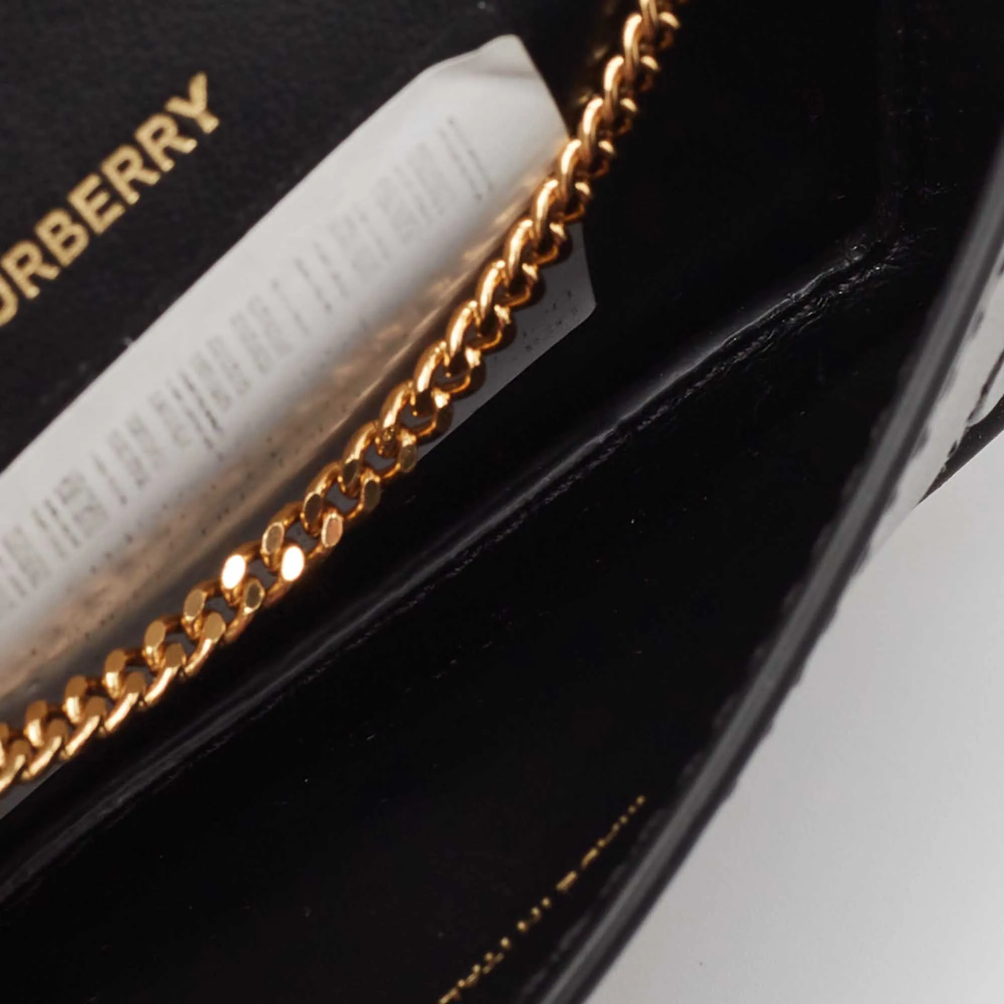BURBERRY Black/Brown Leopard Print Leather Jody Chain Card Case