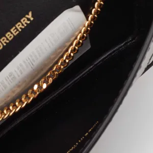 BURBERRY Black/Brown Leopard Print Leather Jody Chain Card Case