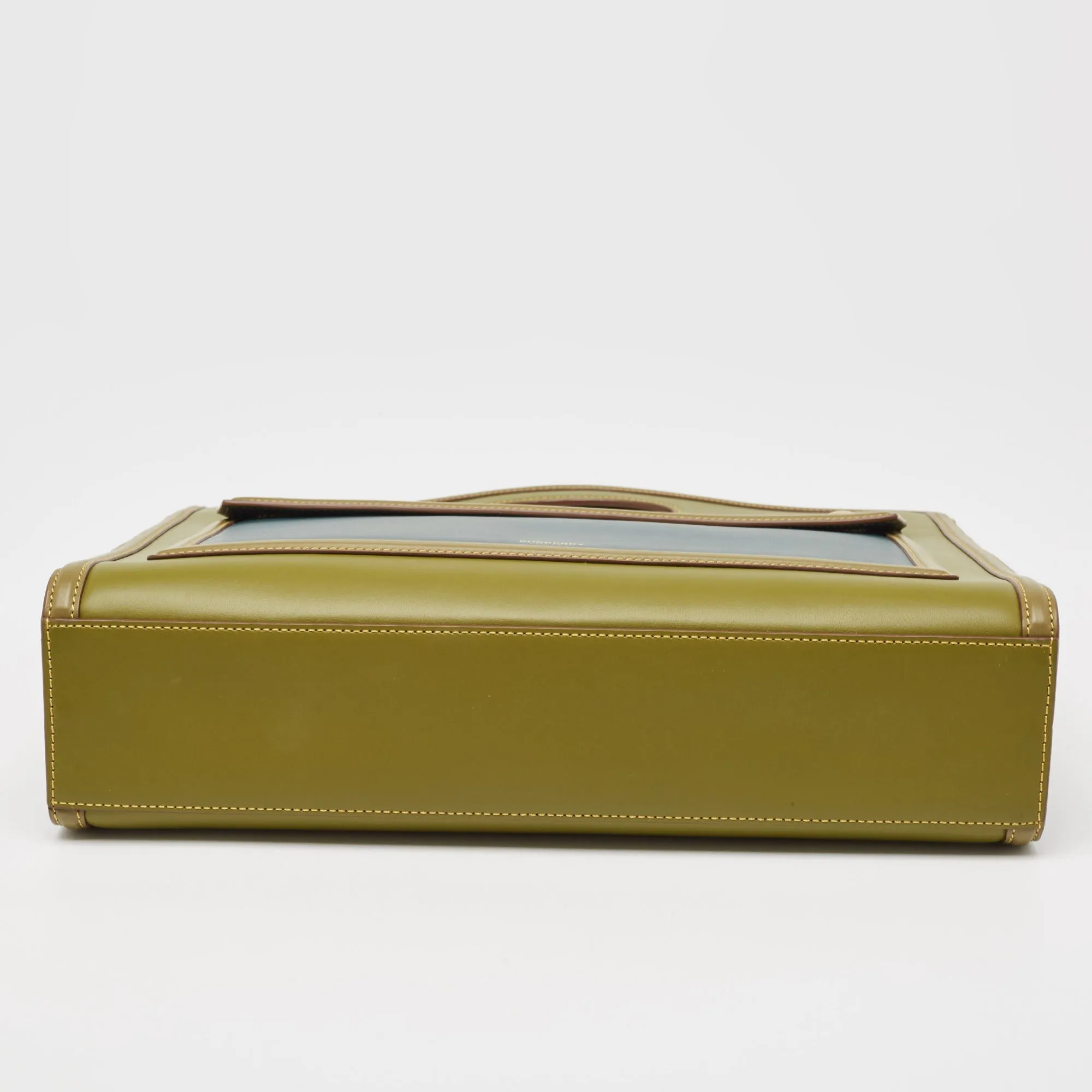 BURBERRY Green/Blue Leather Medium Pocket Bag