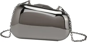 Buric Metal Clutch Purse for Women,Evening Acrylic Handbag,Shell Small Metallic Clutches With Chain for Wedding Party Prom