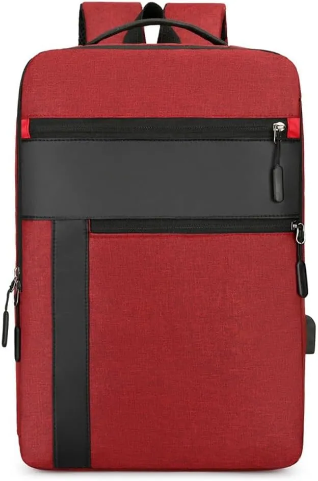 Business casual men's backpack with large capacity splashproof travel bag, fashionable and computer backpack(E)