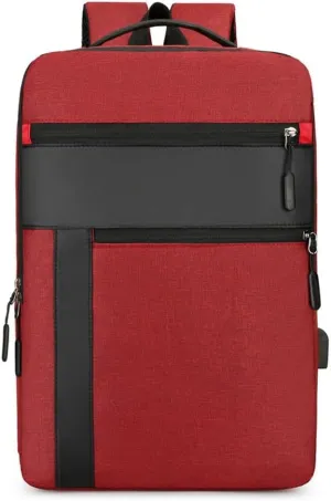 Business casual men's backpack with large capacity splashproof travel bag, fashionable and computer backpack(E)